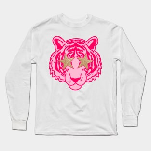 preppy pink tiger Long Sleeve T-Shirt